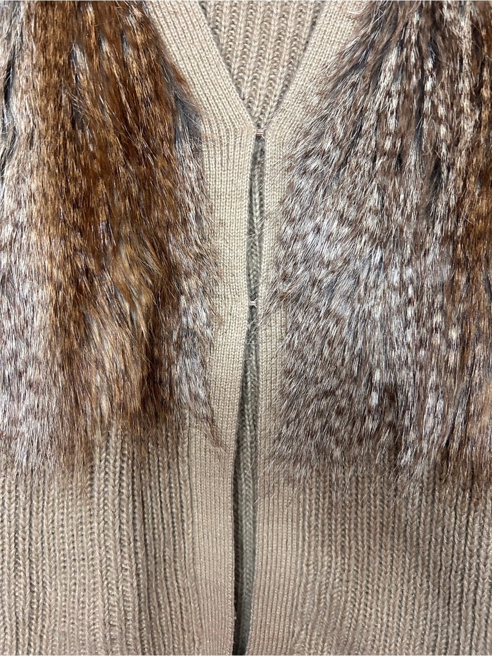 Mayoral Girls Faux Fur Sweater Vest Size 8 Brown Knit Boho Cozy Open Front - Picture 5 of 9